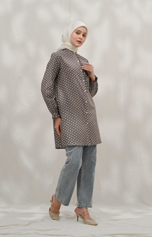 Tunik Lyla Polka Grey - Image 3