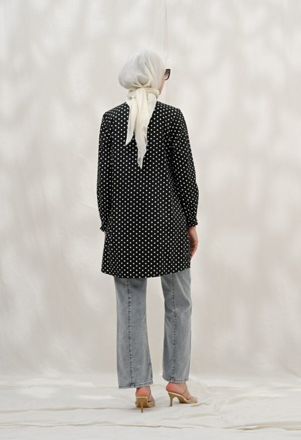 Tunik Lyla Polka Hitam Big Size - Image 6