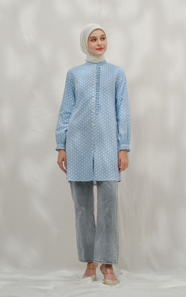 Tunik Lyla Polka Light Blue - Image 2