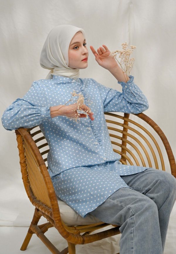 Tunik Lyla Polka Light Blue - Image 4