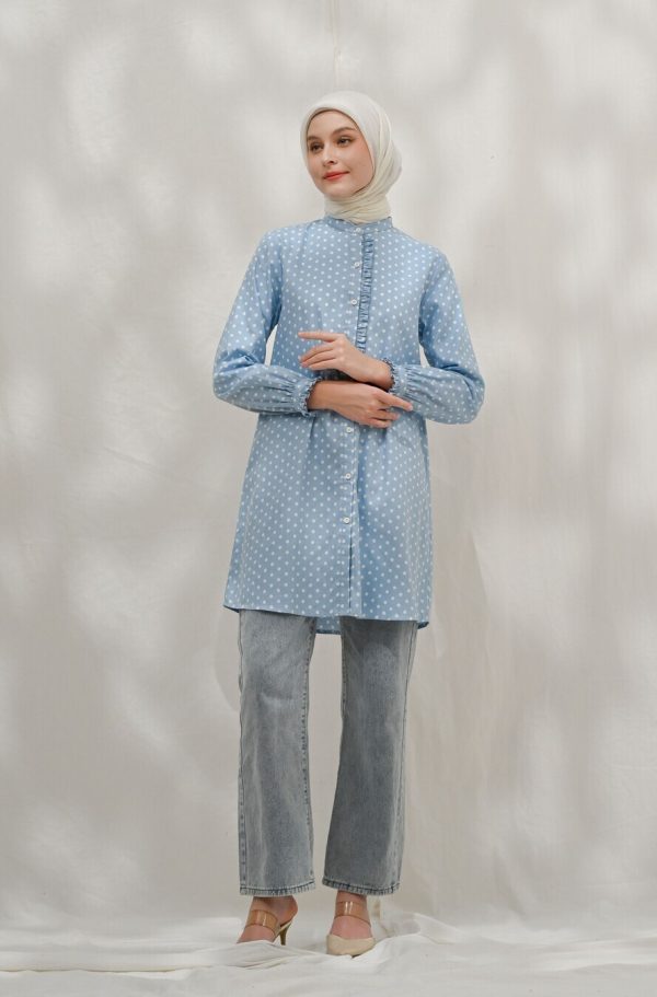 Tunik Lyla Polka Light Blue - Image 5