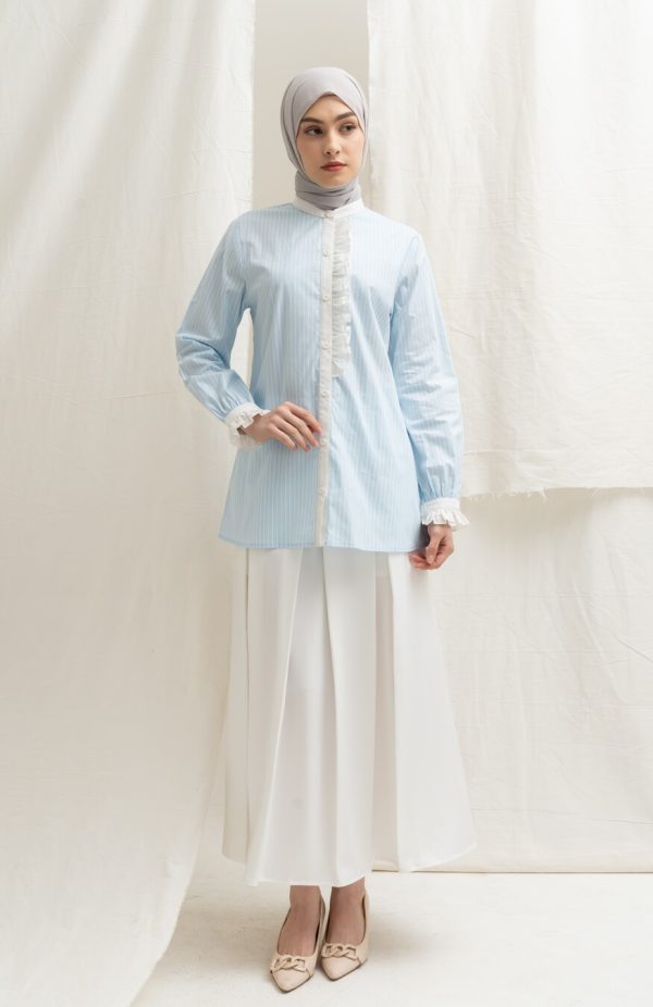 Blus Lyla Lace Blue Big Size - Image 3