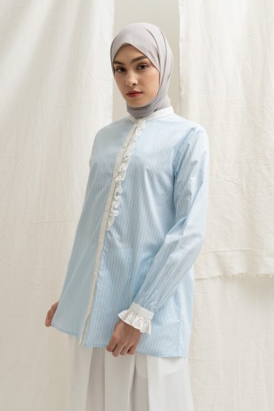 Blus Lyla Lace Blue - M