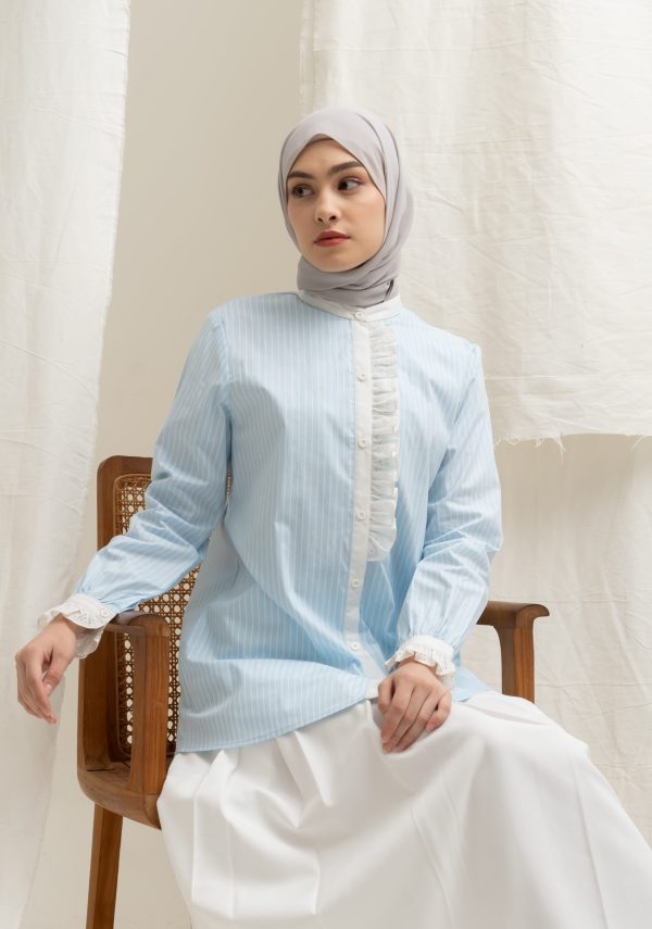 Blus Lyla Lace Blue Big Size - Image 6