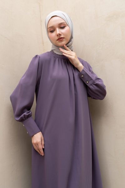 Gamis Lara Meena Soft Purple Big Size