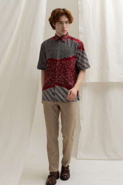 Kemeja Nuna Adra Merah Big Size