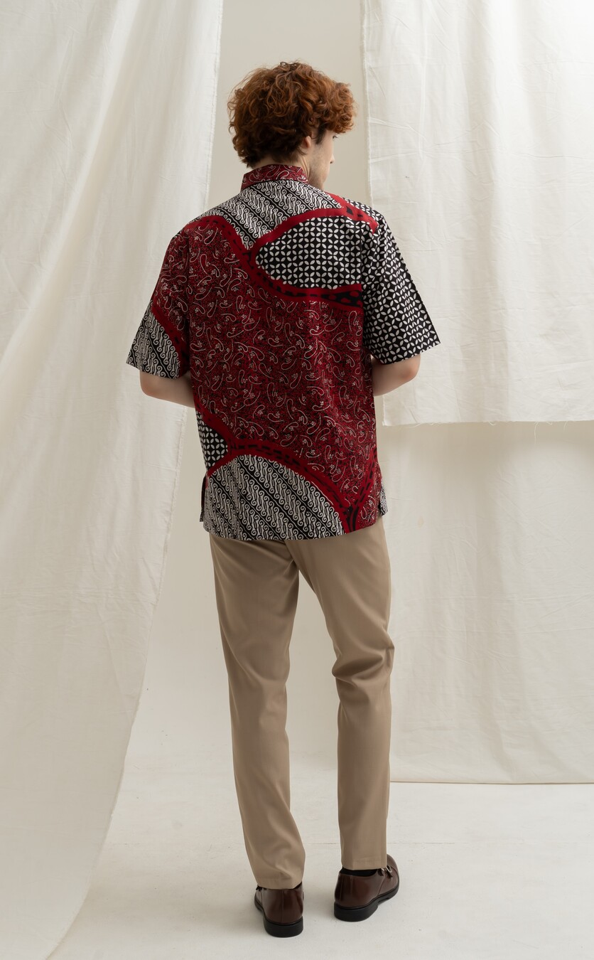 Kemeja Nuna Adra Merah Big Size - Image 3