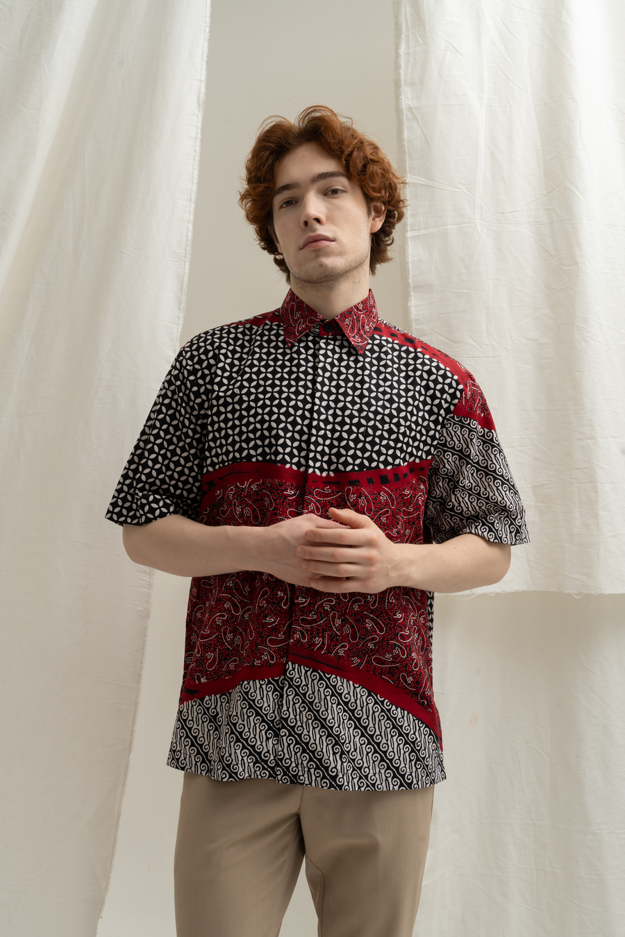 Kemeja Nuna Adra Merah Big Size - Image 2