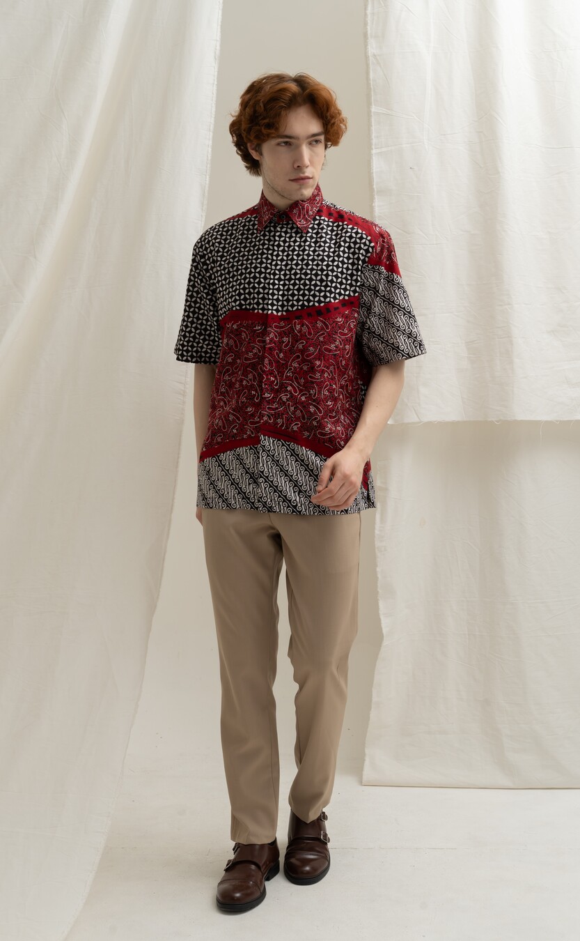 Kemeja Nuna Adra Merah Big Size