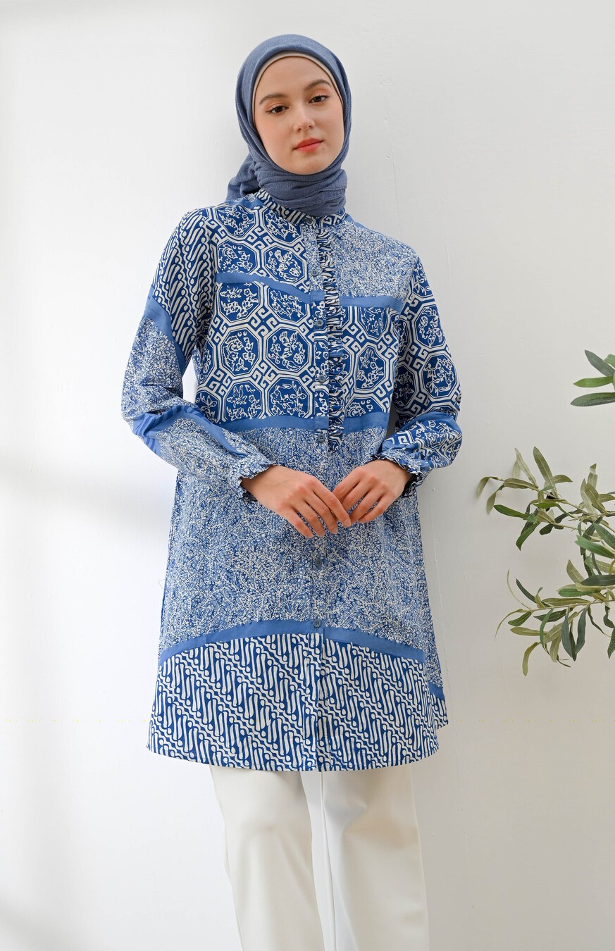 Tunik Lyla Adra Biru Big Size - Image 5