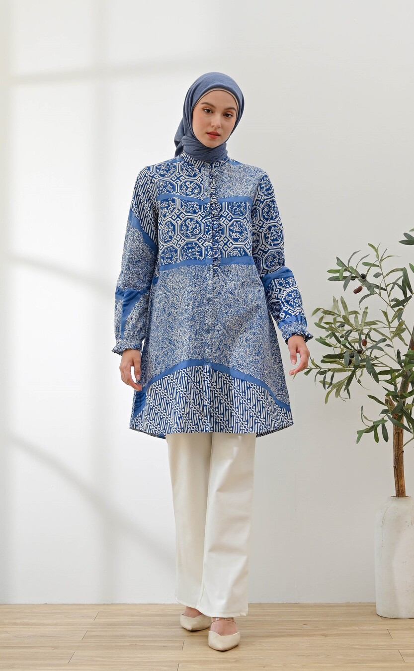 Tunik Lyla Adra Biru Big Size - Image 4