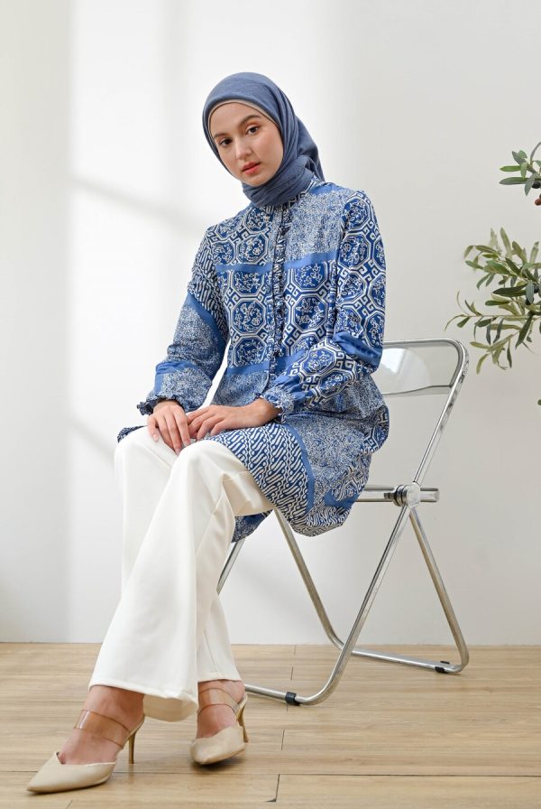 Tunik Lyla Adra Biru Big Size - Image 2