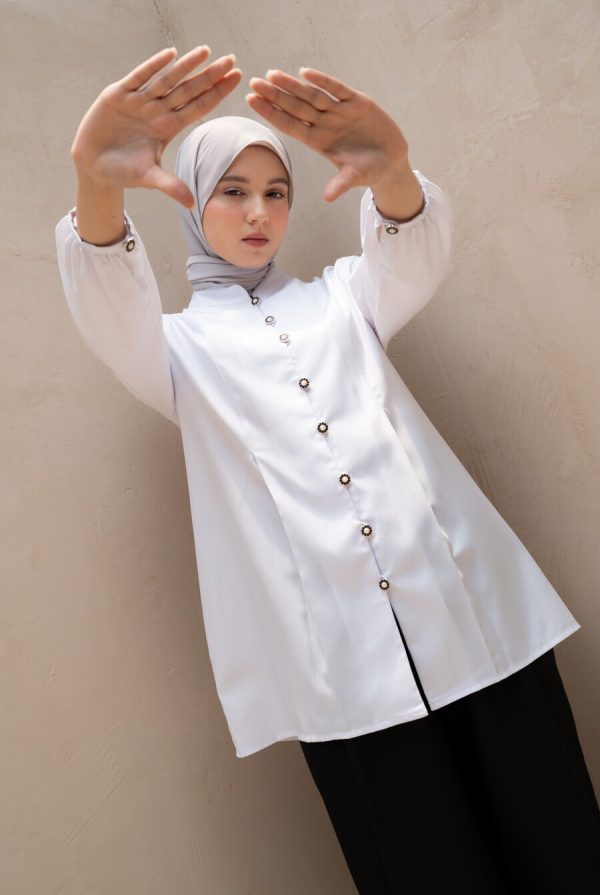 Long Blouse Mayya White Big Size - Image 6