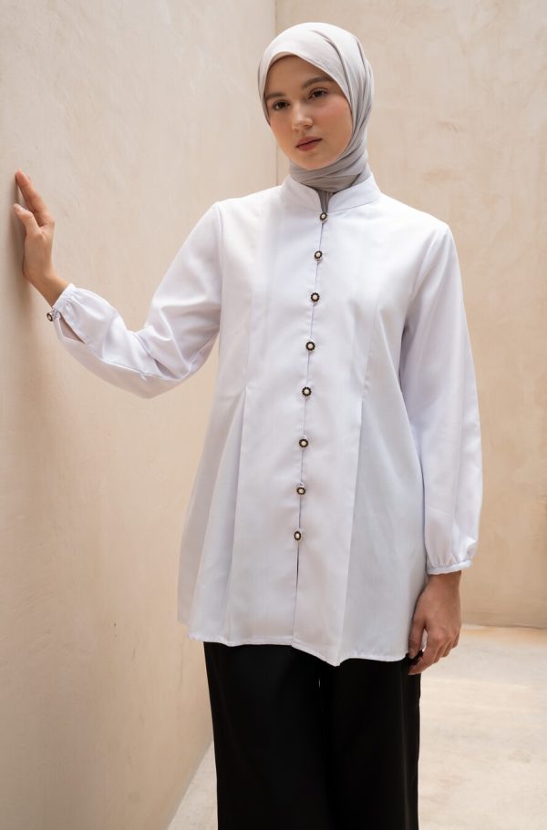 Long Blouse Mayya White Big Size