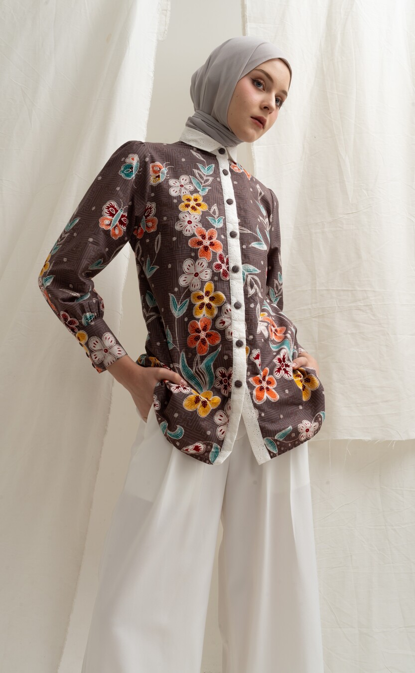 Blus Velya Nilam Grey - Image 3