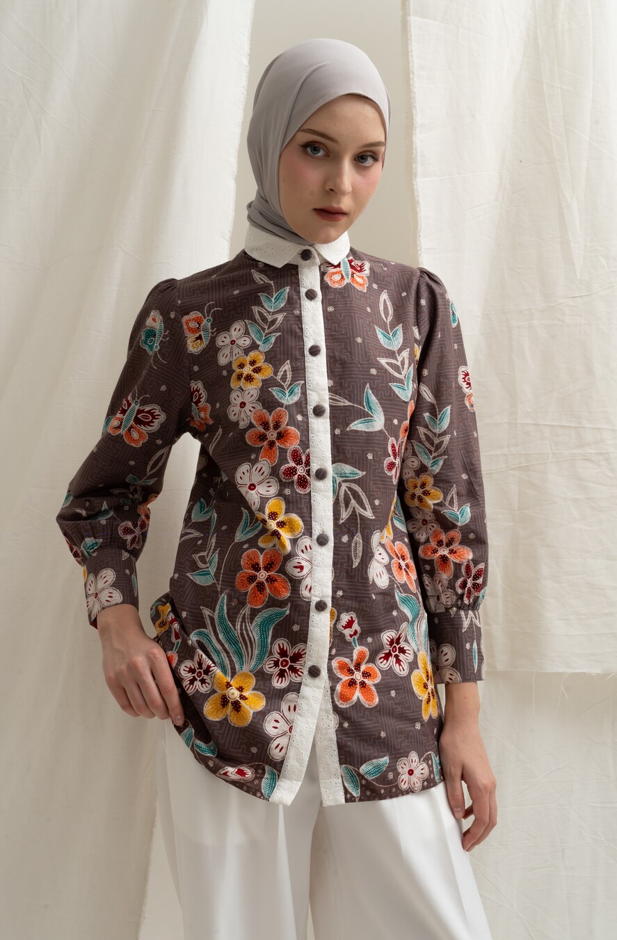 Blus Velya Nilam Grey - Image 4