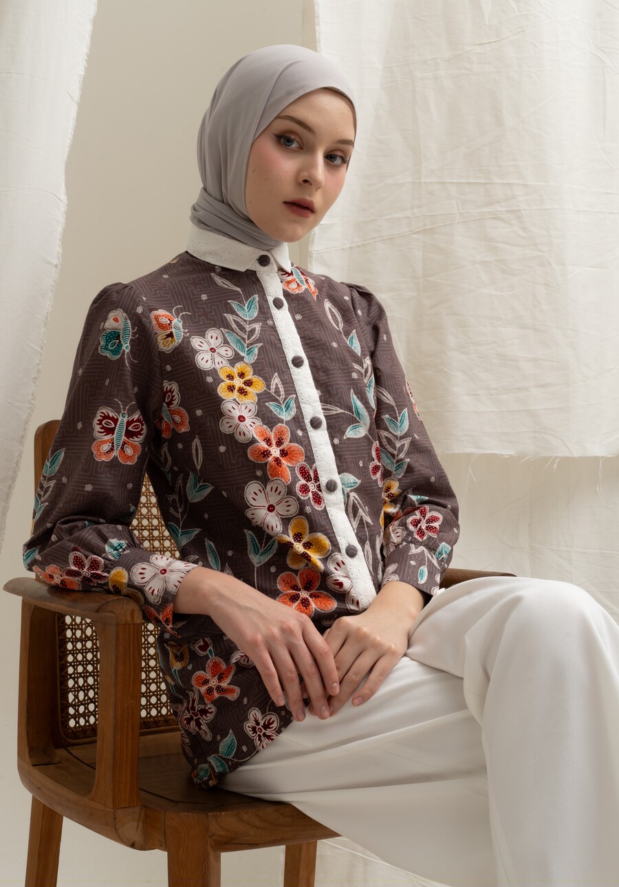 Blus Velya Nilam Grey