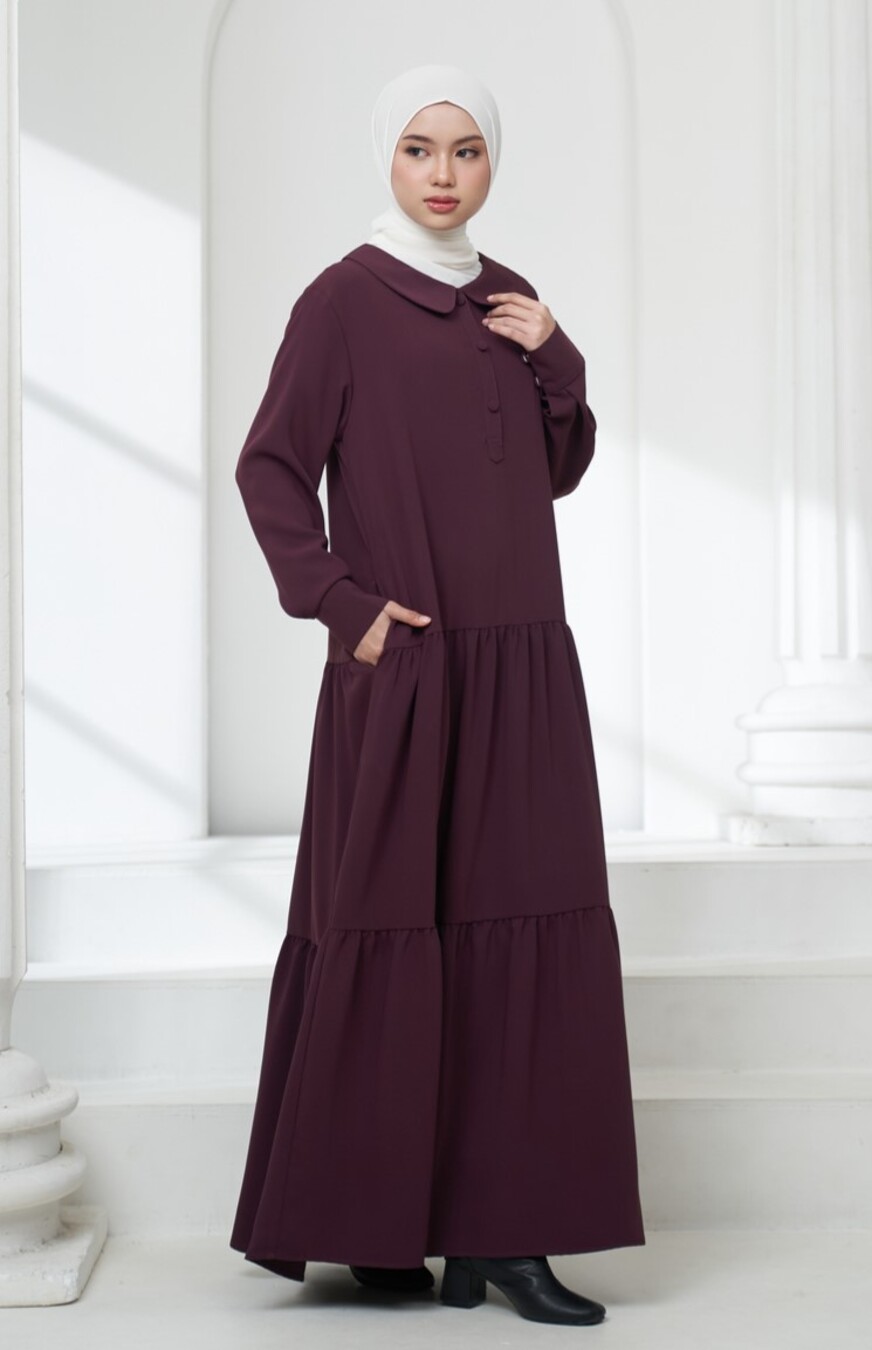 Gamis Neva Meena Deep Marun Big Size - Image 11