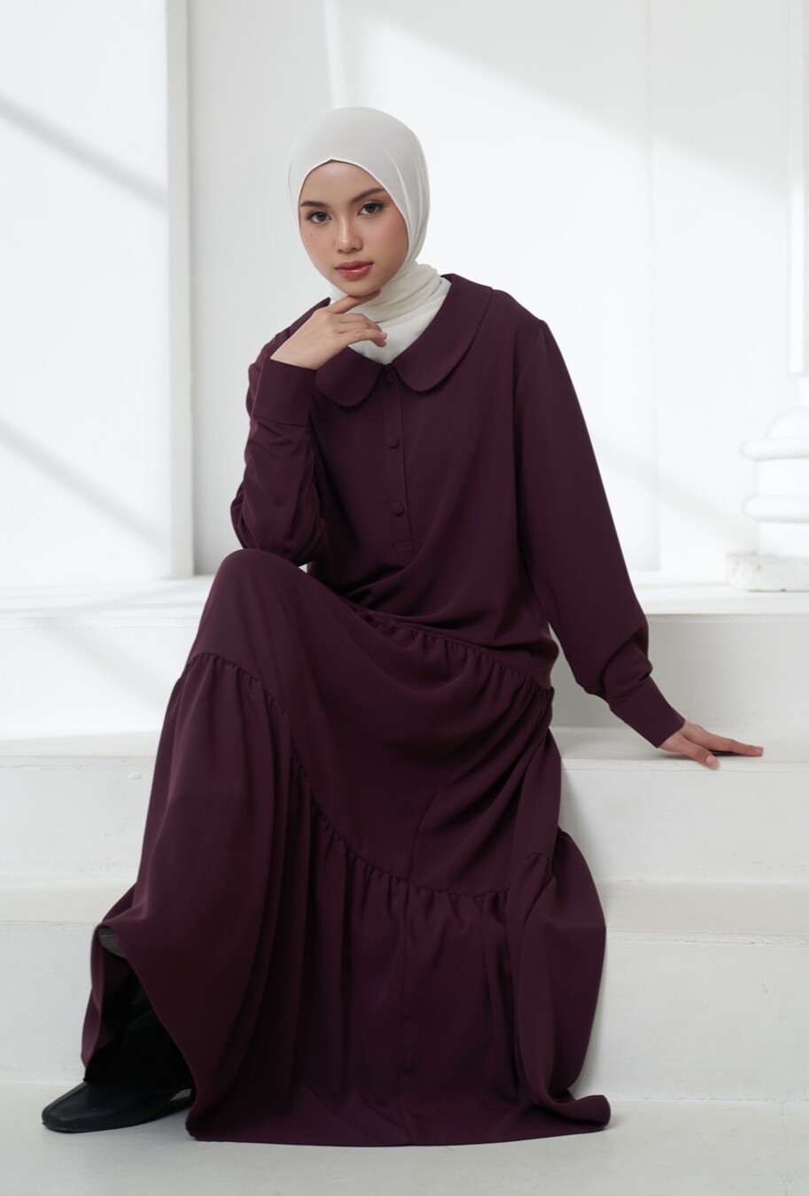 Gamis Neva Meena Deep Marun Big Size - Image 12