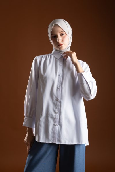 Blus Afiya White Big Size