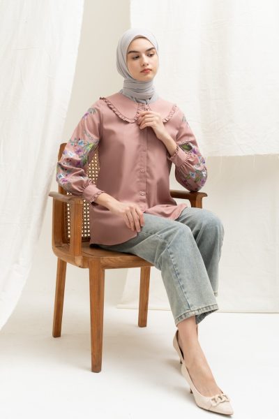 Blus Lura Bordir Dusty Pink