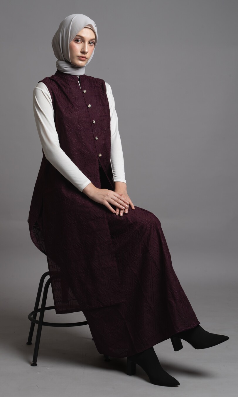 Long Outer Ghia Marun Big Size - Image 8