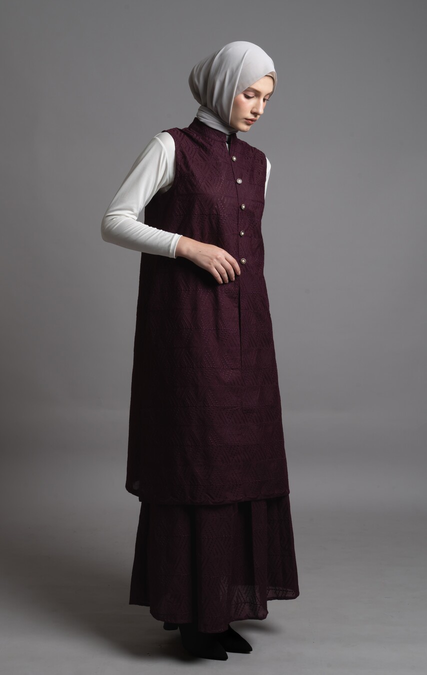 Long Outer Ghia Marun - Image 6