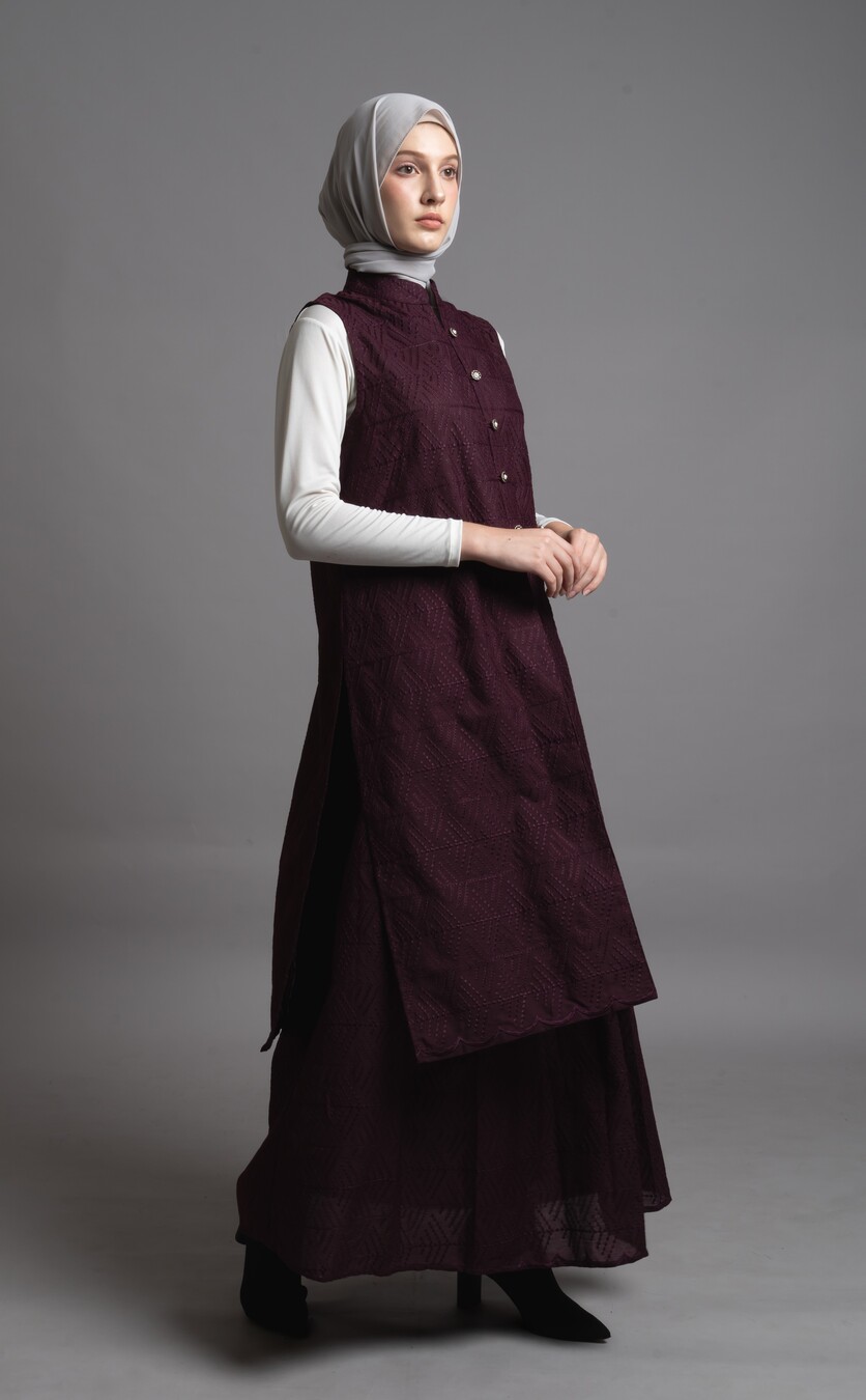 Long Outer Ghia Marun - Image 2