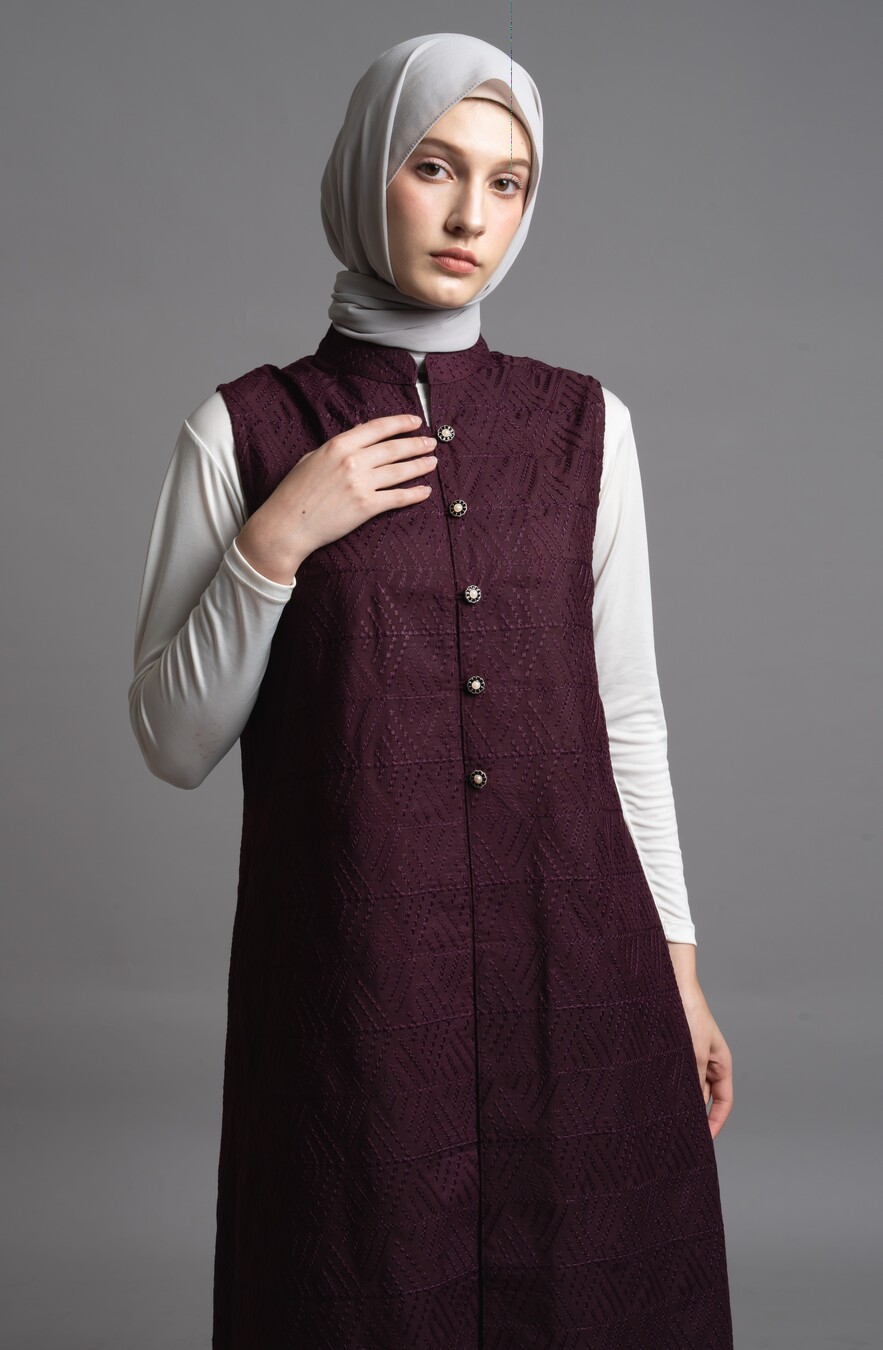 Long Outer Ghia Marun - Image 5