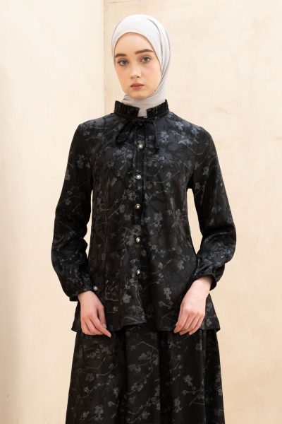 Blus Dayna Ruffle Cyra Silver Big Size