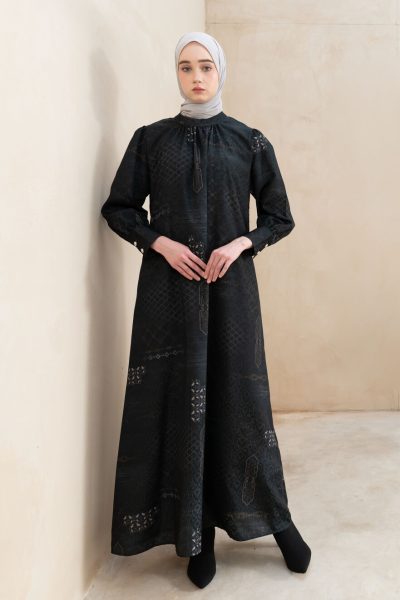 Gamis Lara Yasmeen Charcoal Green Big Size