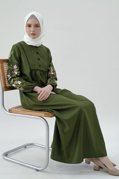 Gamis Miranti Bordir Hijau