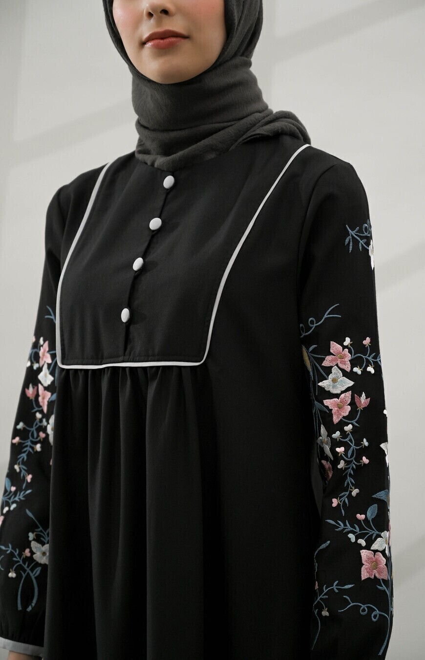 Gamis Miranti Bordir Hitam Big Size - Image 4