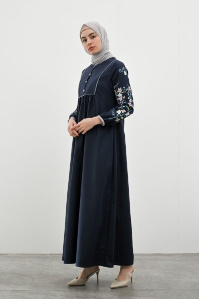 Gamis Miranti Bordir Navy