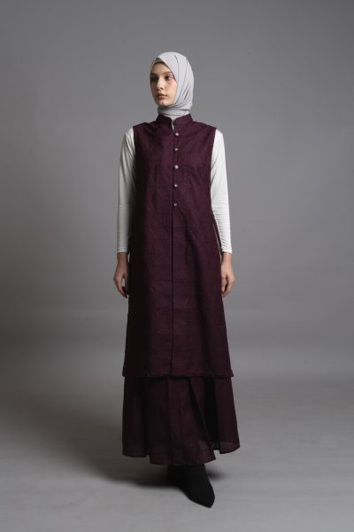 Long Outer Ghia Marun Big Size