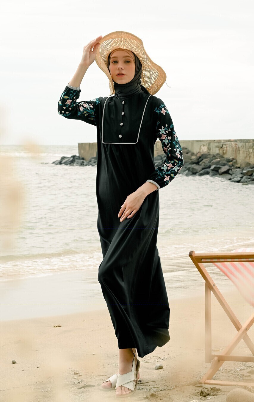 Gamis Miranti Bordir Hitam Big Size - Image 11