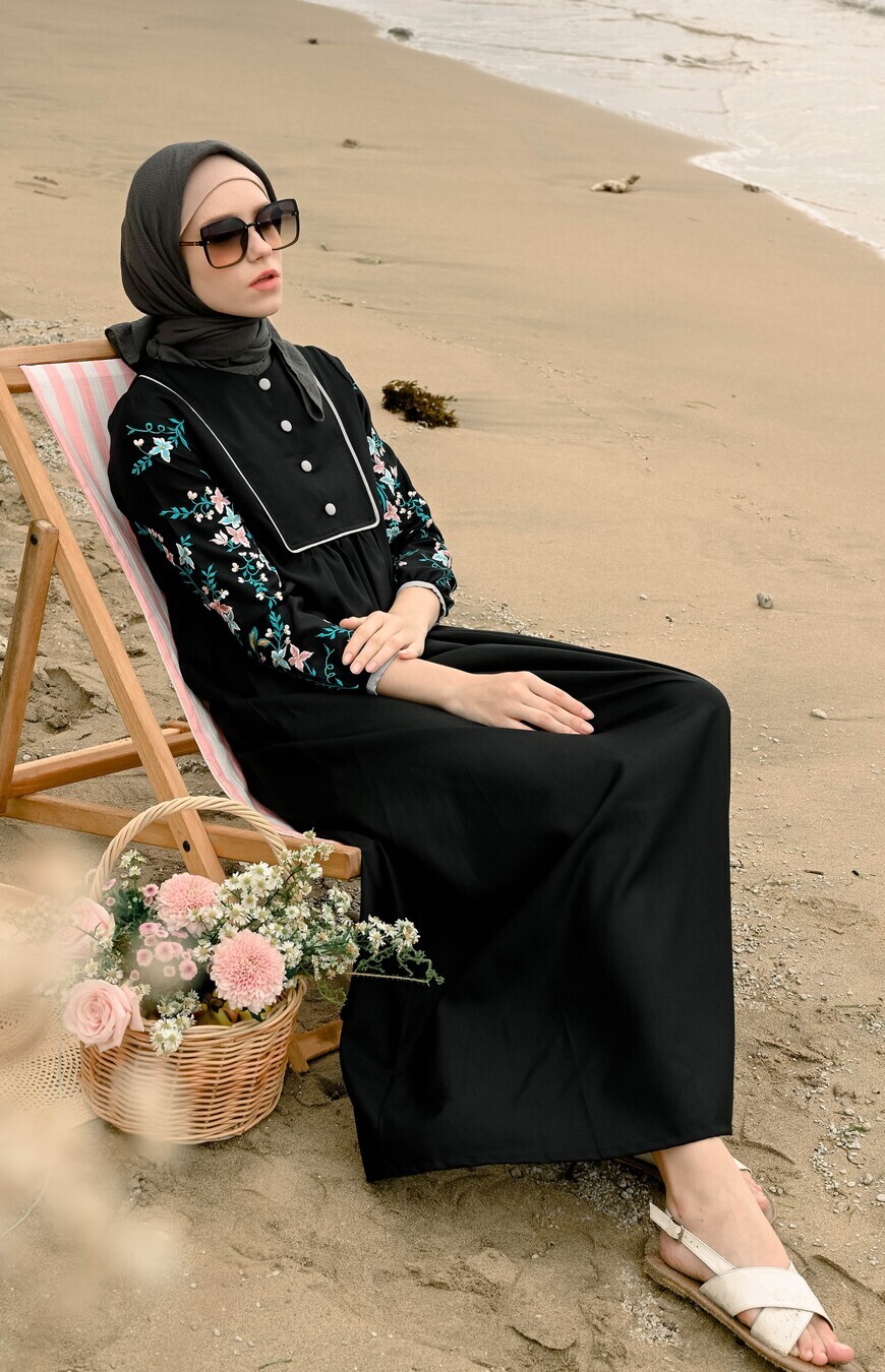 Gamis Miranti Bordir Hitam Big Size - Image 9