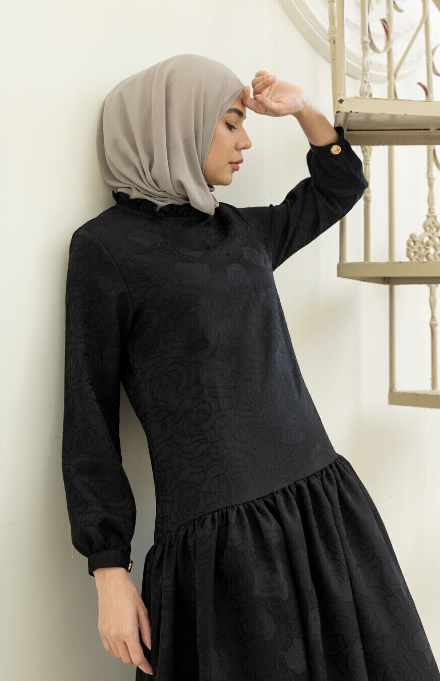 Gamis Lumara Dania Hitam - Image 8