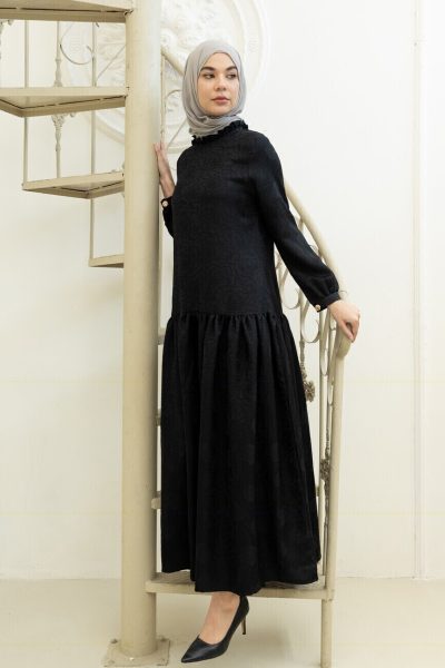 Gamis Lumara Dania Hitam – S (PB 142)