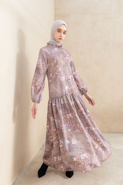 Gamis Lumara Hira Brown Rose Big Size