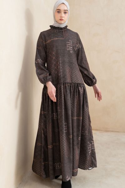 Gamis Lumara Hira Dark Brown