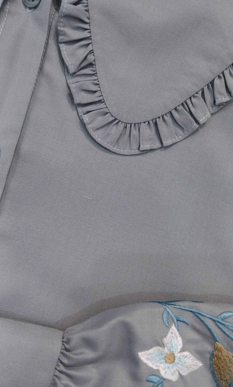 Blus Lura Bordir Silver Grey - M (Minor Defect) - Image 2