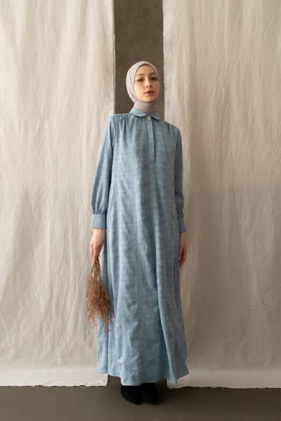 Gamis Afiya Dhia Baby Blue Big Size