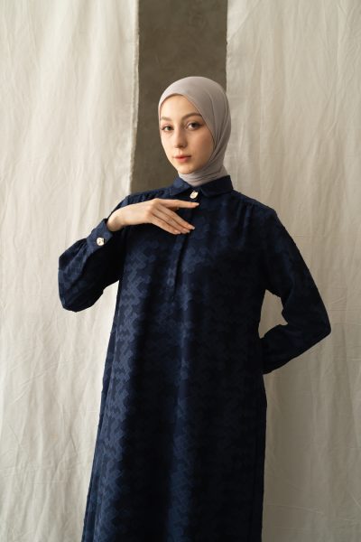 Gamis Afiya Dhia Navy Blue Big Size