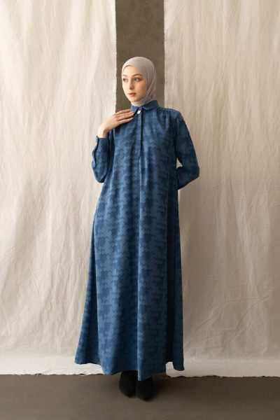 Gamis Afiya Dhia Royal Blue Big Size