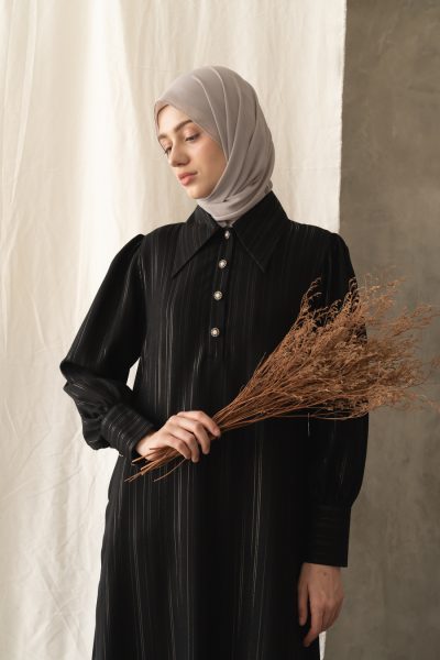 Gamis Zenia Sarah Hitam - S (PB 142)