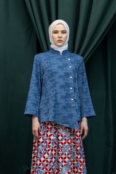 Kebaya Janggan Dhia Royal Blue Big Size