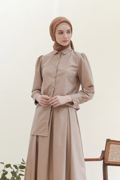 Blus Velya Coklat Muda Big Size