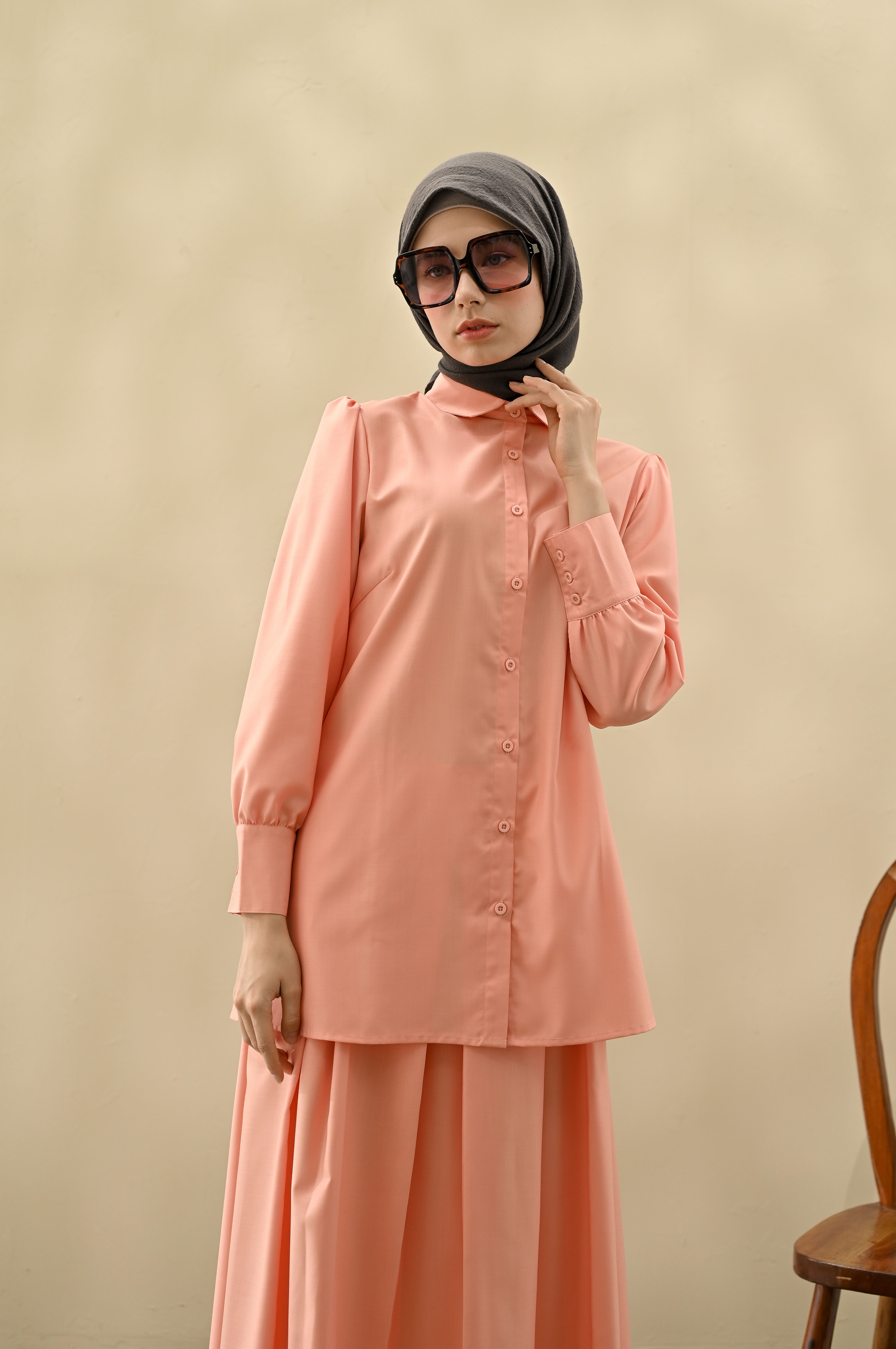 Blus Velya Peach Orange Big Size - Image 3