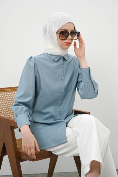 Blus Velya Steel Blue Big Size